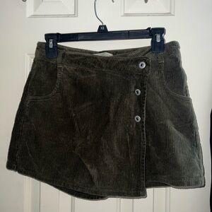Corduroy Button Skirt